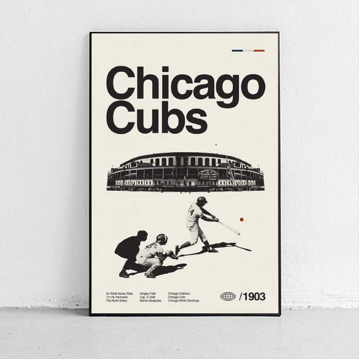 خرید تابلو تیم بیسبال Chicago Cubs