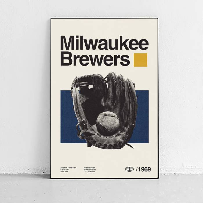 خرید تابلو تیم بیسبال Milwaukee Brewers