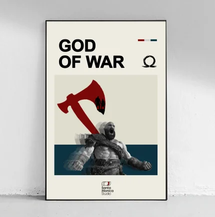 خرید تابلو مینیمال God of war
